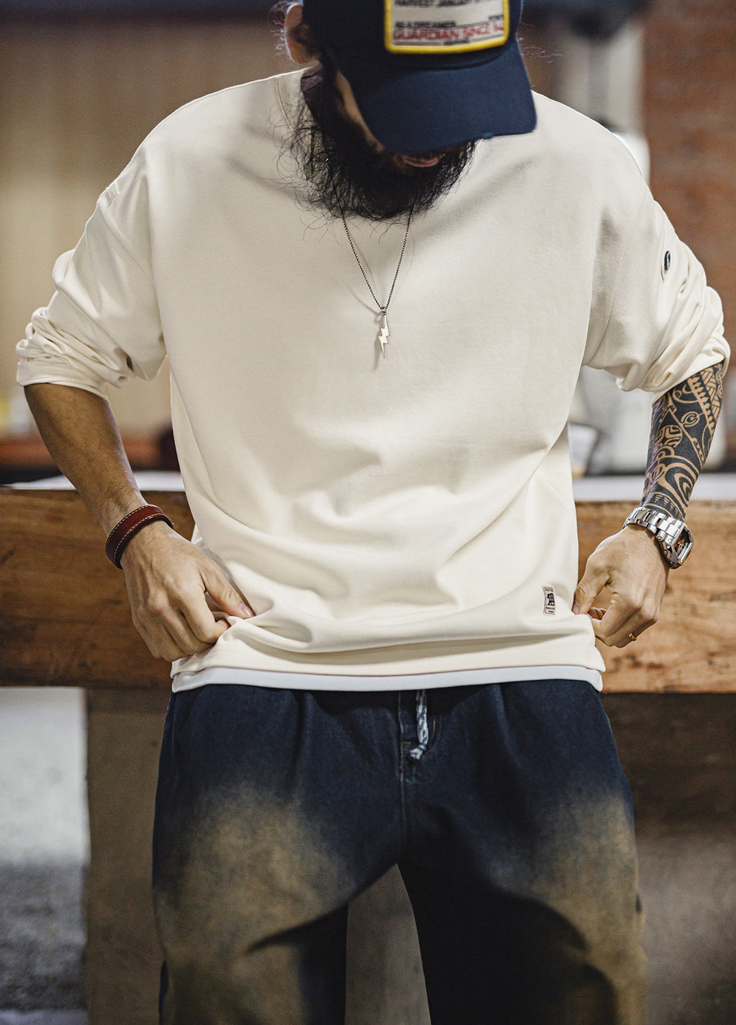 American Vintage Cotton Loose Comfortable High-Quality Men's Sweater
