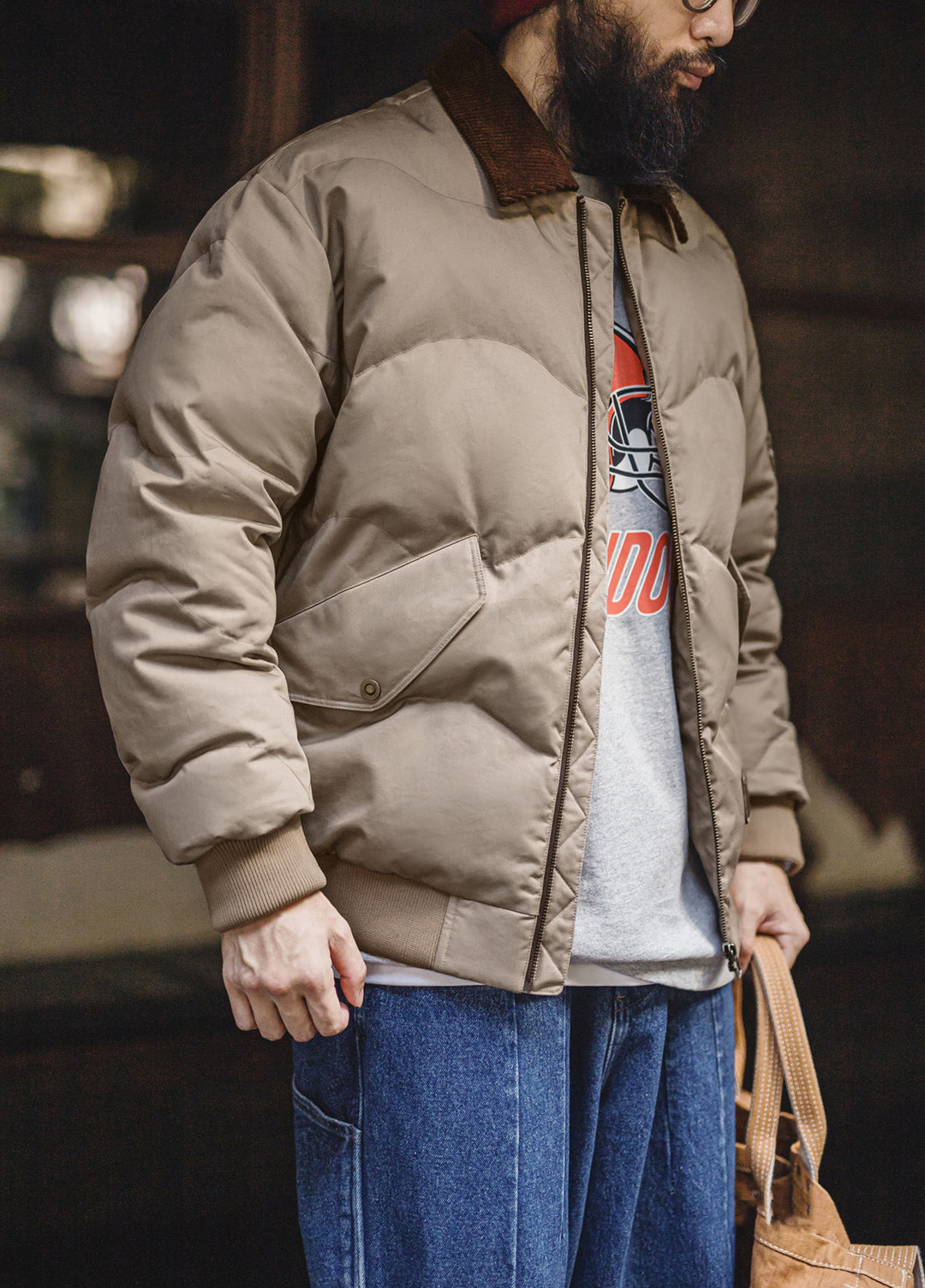 American Retro CWU 45 P Flight Short Warm Bomber Cotton-Padded Men's Jacket - Harmony Gallery