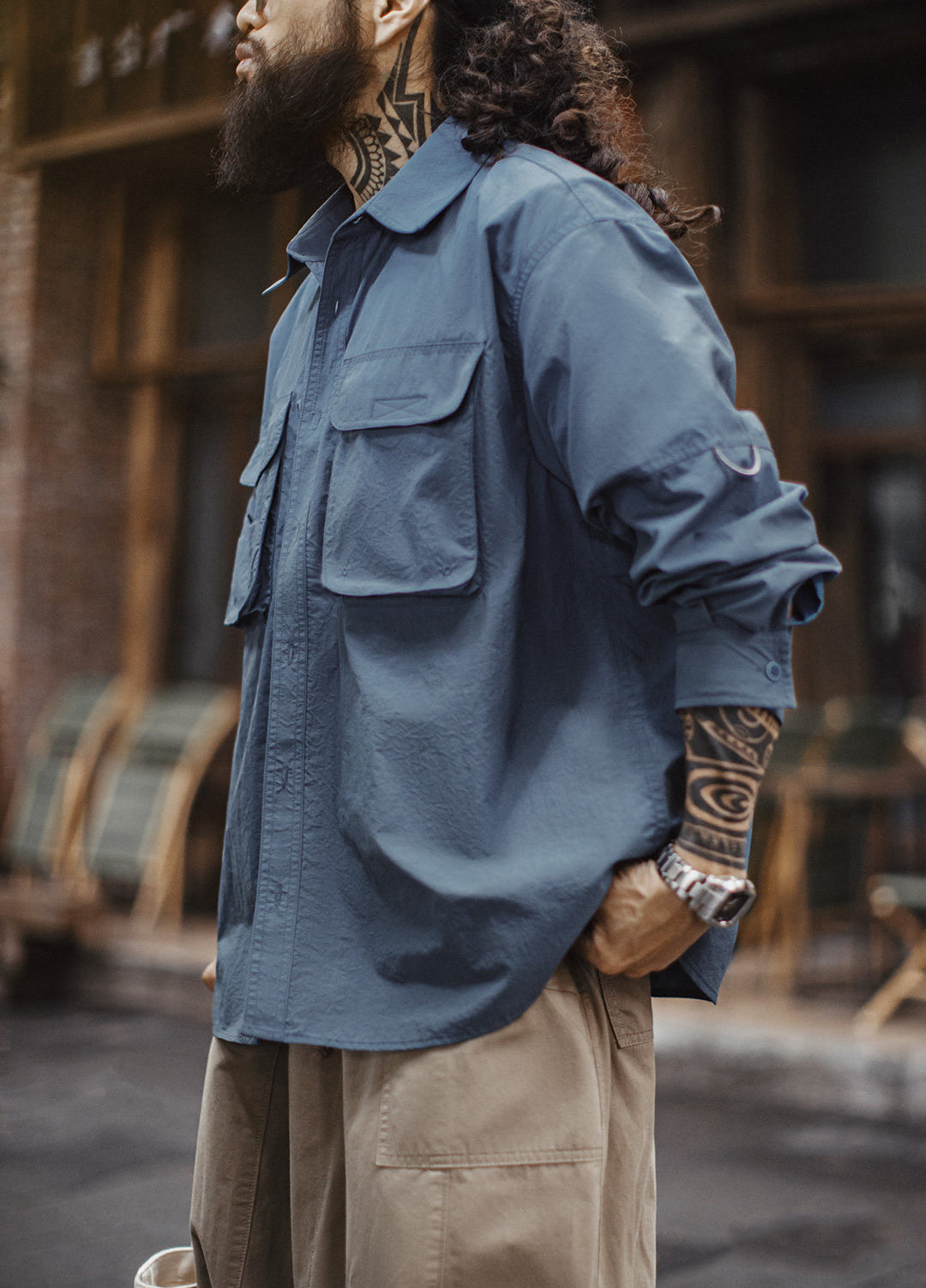 American Blue Lightweight Casual Pocket Hunting Woven Men's Jacket