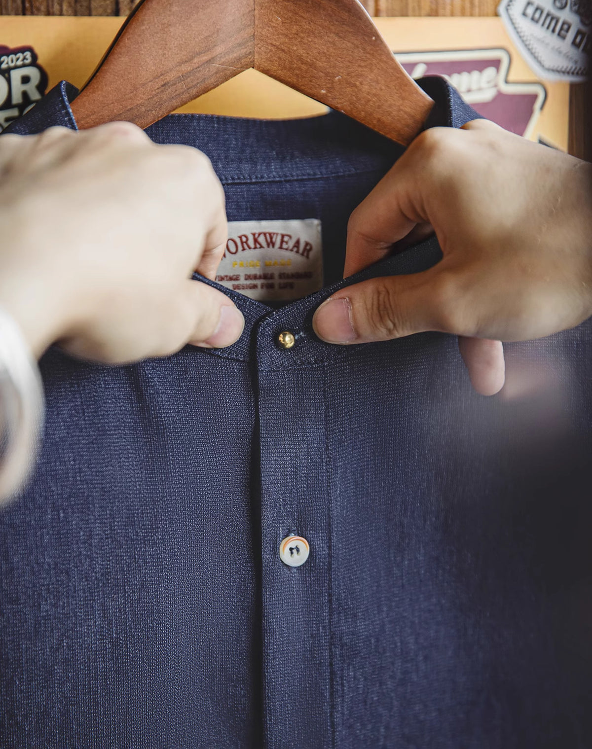 American Workwear Retro Cool Ice Silk Denim Washed Men's Shirt - Harmony Gallery