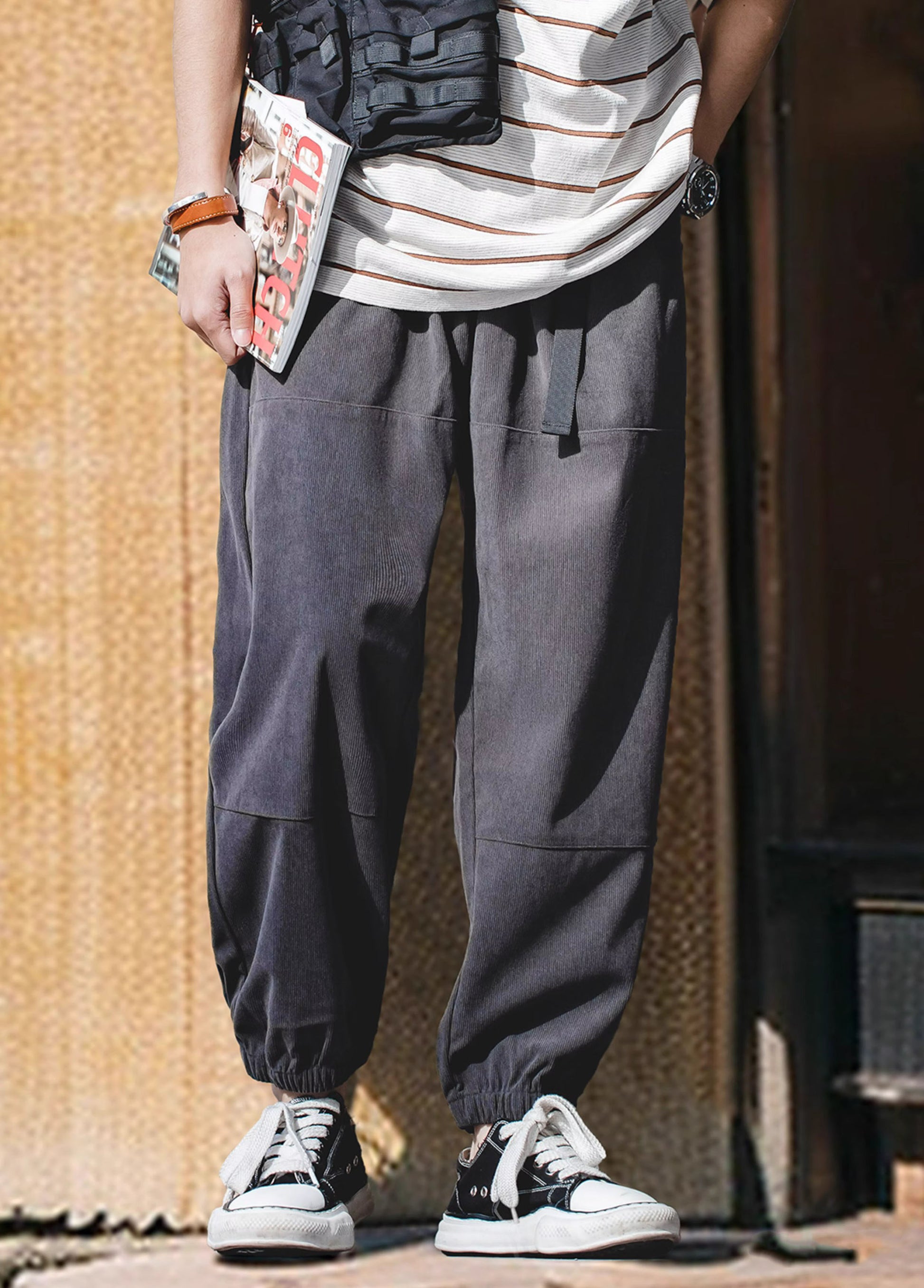 American Retro Casual Corduroy Cityboy Men's Trousers - Harmony Gallery