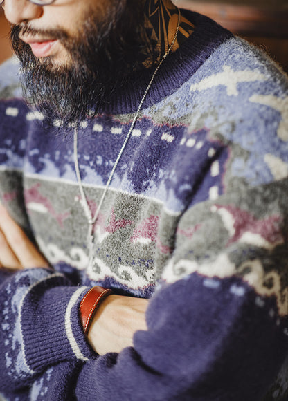 American Retro Fair Isle Pullover Thick Warm Outerwear Knitwear Men's Sweater - Harmony Gallery