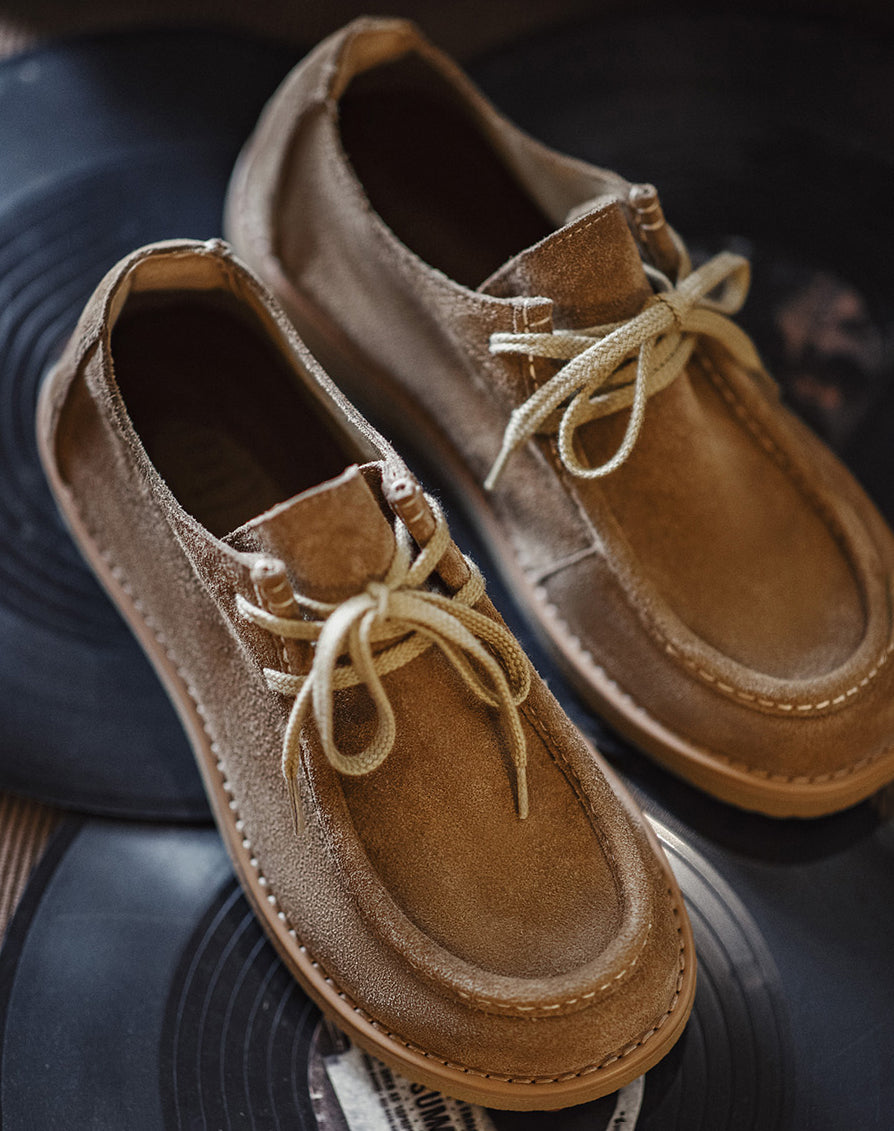 American Retro Moccasin Loafers Soft Sole Real Leather Men's Dress Shoes - Harmony Gallery