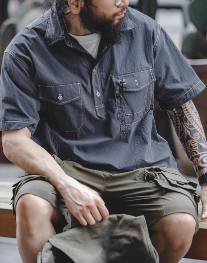 American Casual Pocket Outdoor Silhouette Men's T-Shirt - Harmony Gallery