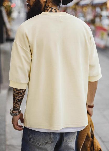 American Casual City Boy Drop Shoulder Half-Sleeved Oversized Men's T-Shirt - Harmony Gallery