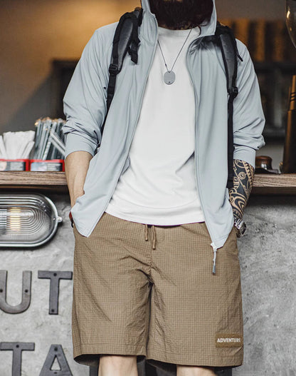 Workwear American Plaid Functional Woven Men's Shorts - Harmony Gallery