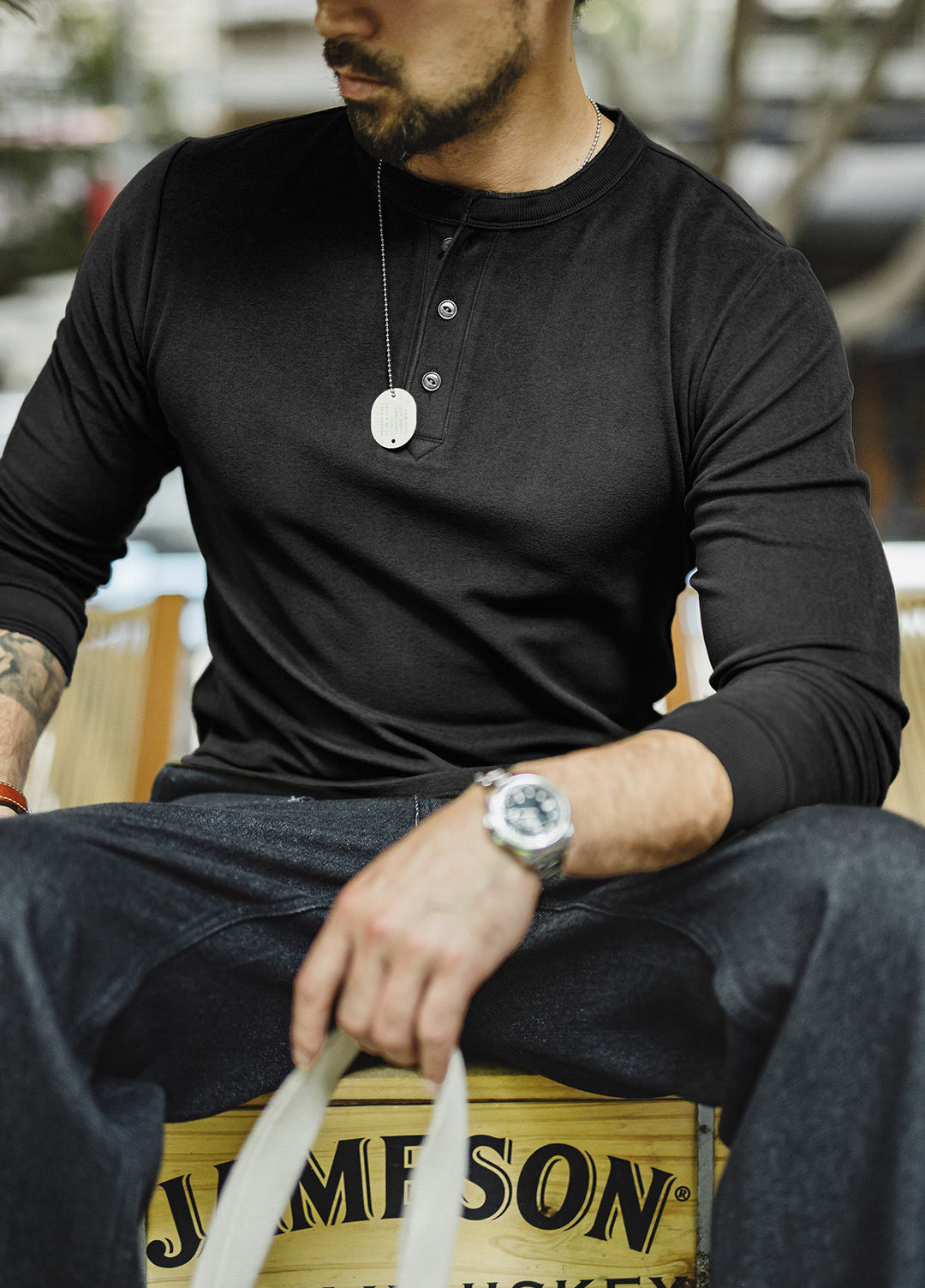 American Henry Collar Fleece-Lined Base Slim Inner Layer Men's Sweater - Harmony Gallery