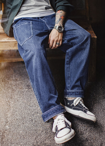 American Bamboo Washed Denim Straight Leg Slightly Tapered Men's Jeans