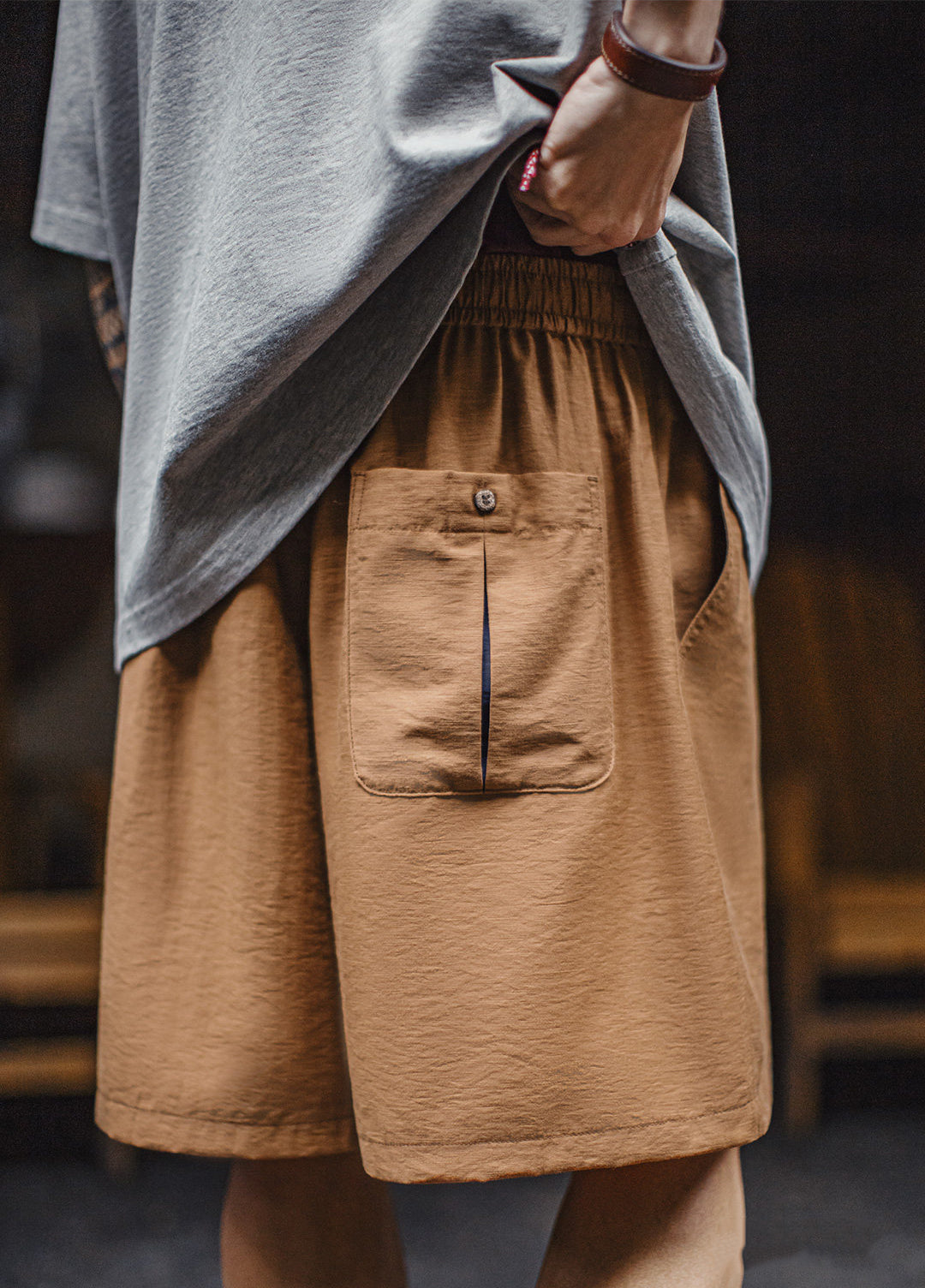 American Lyocell Faux Linen High-End Old-Money Thin Summer Men's Shorts