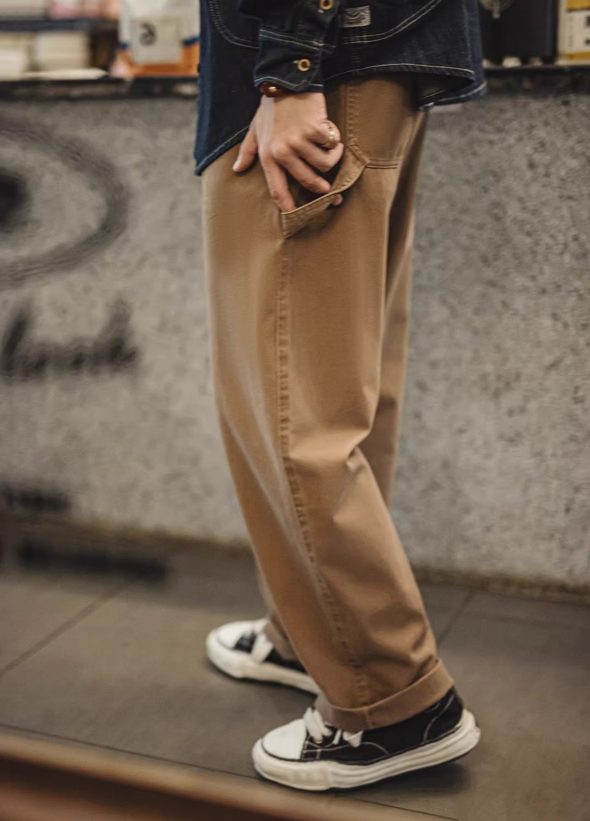 American Retro Lumberjack Casual Loose Straight Cotton Long Men's Trousers - Harmony Gallery