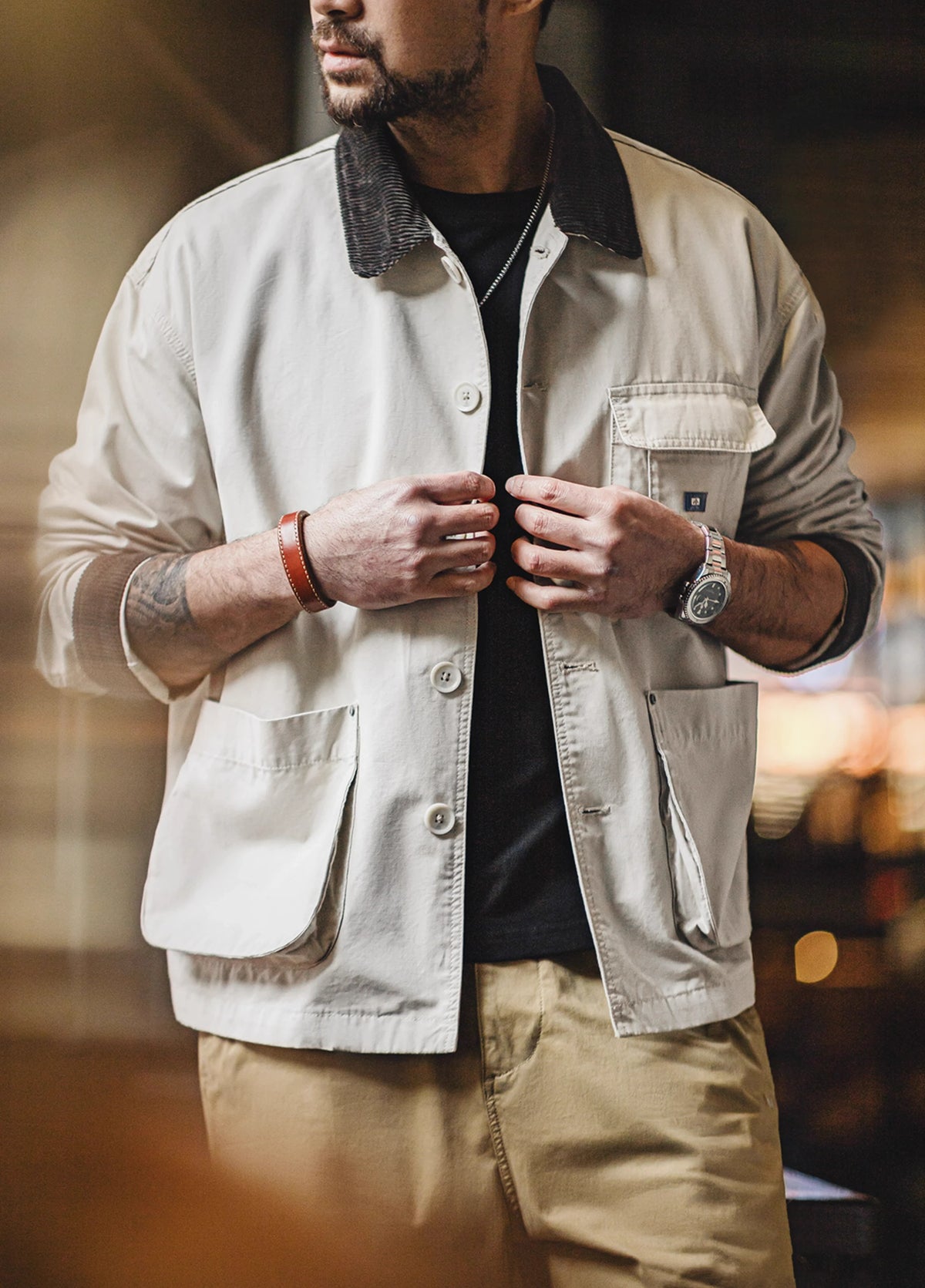 American Workwear Retro Safari Multiple Pockets Men's Jacket - Harmony Gallery