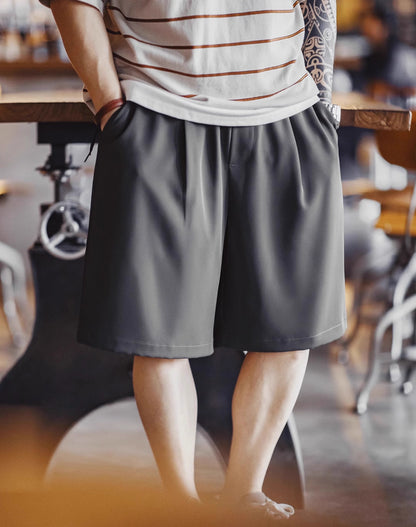 American No-Iron Anti-Wrinkle Drape Loose Five-Fifth Men's Shorts - Harmony Gallery