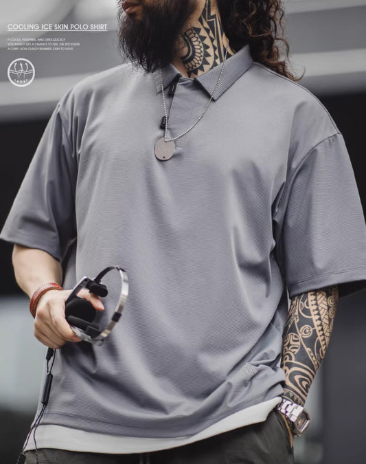 American Technology Cool Polo Breathable Ice Silk Men's T-Shirt - Harmony Gallery
