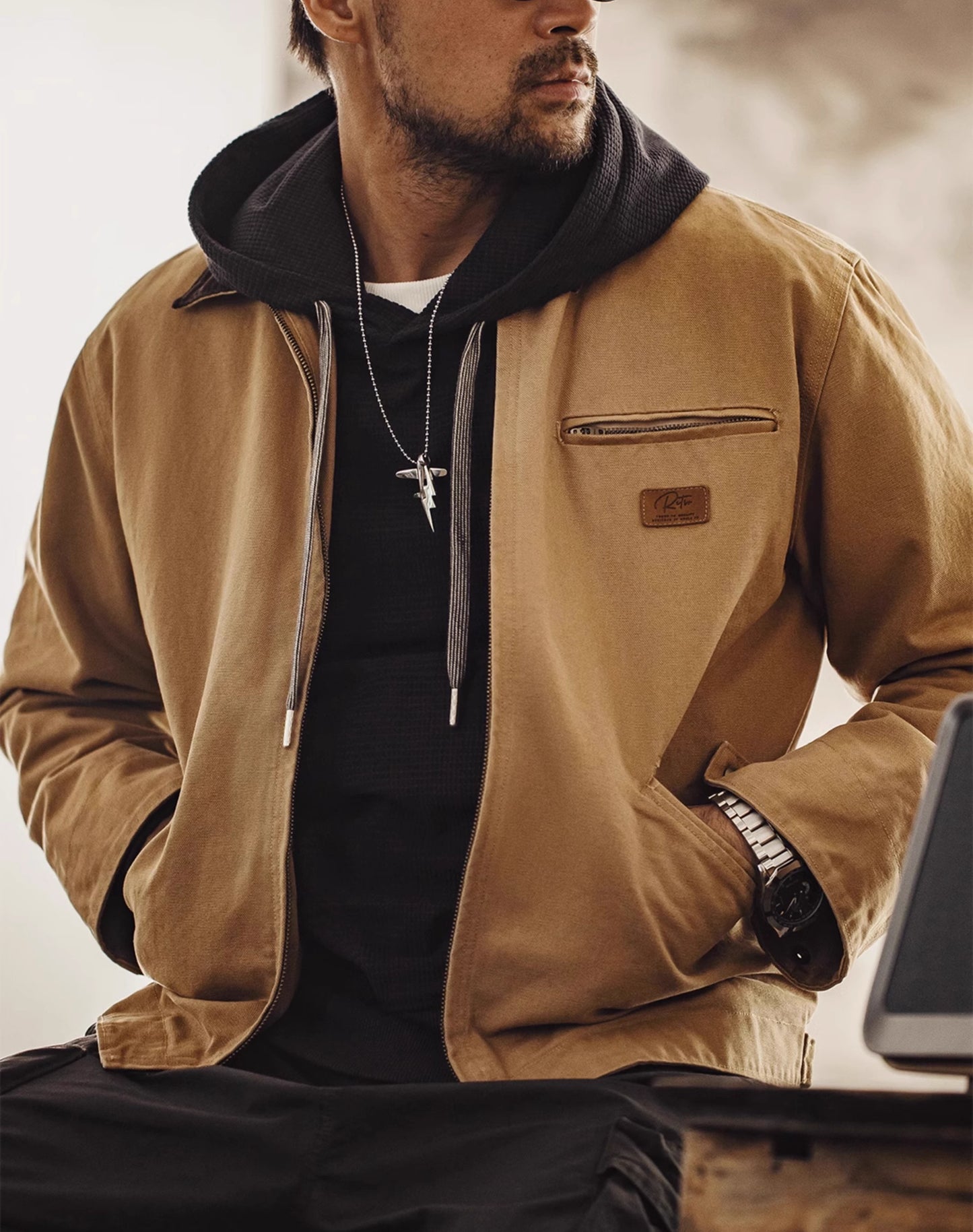 American Retro Detroit Hunting Heavy Canvas Men's Jacket - Harmony Gallery