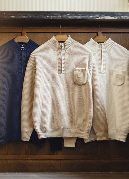 American Old Money Half-Zipper Pullover Soft Warm Men's Sweater - Harmony Gallery