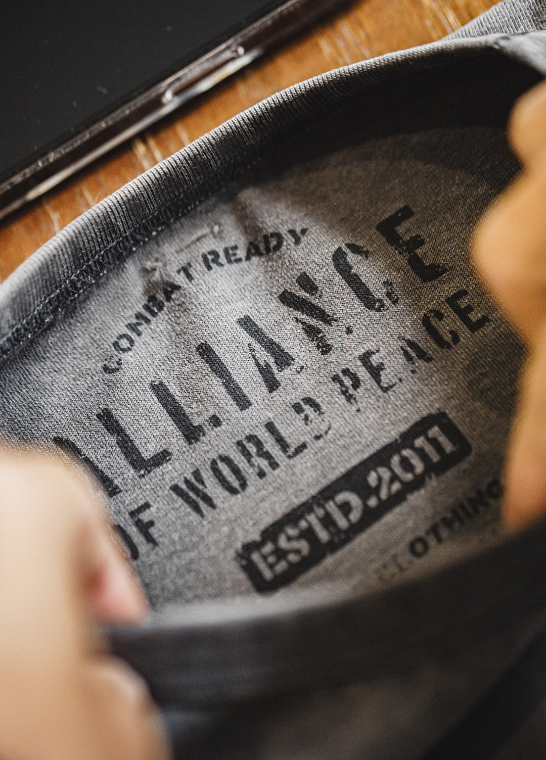 American Retro Distressed Printed Pocket Washed Pure Cotton Men's T-Shirt