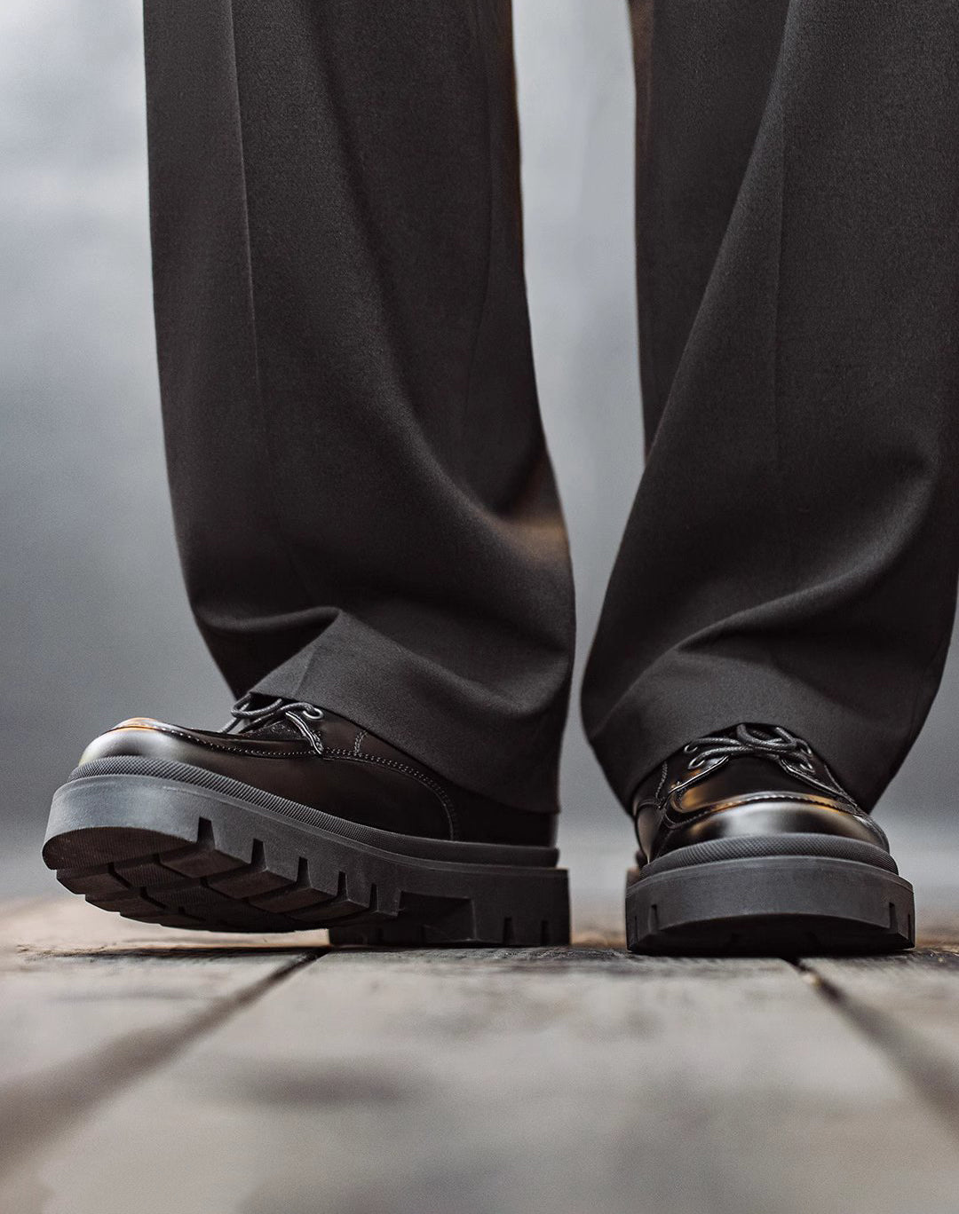 American Retro Derby Square-Head Workwear High-End Men's Dress Shoes - Harmony Gallery