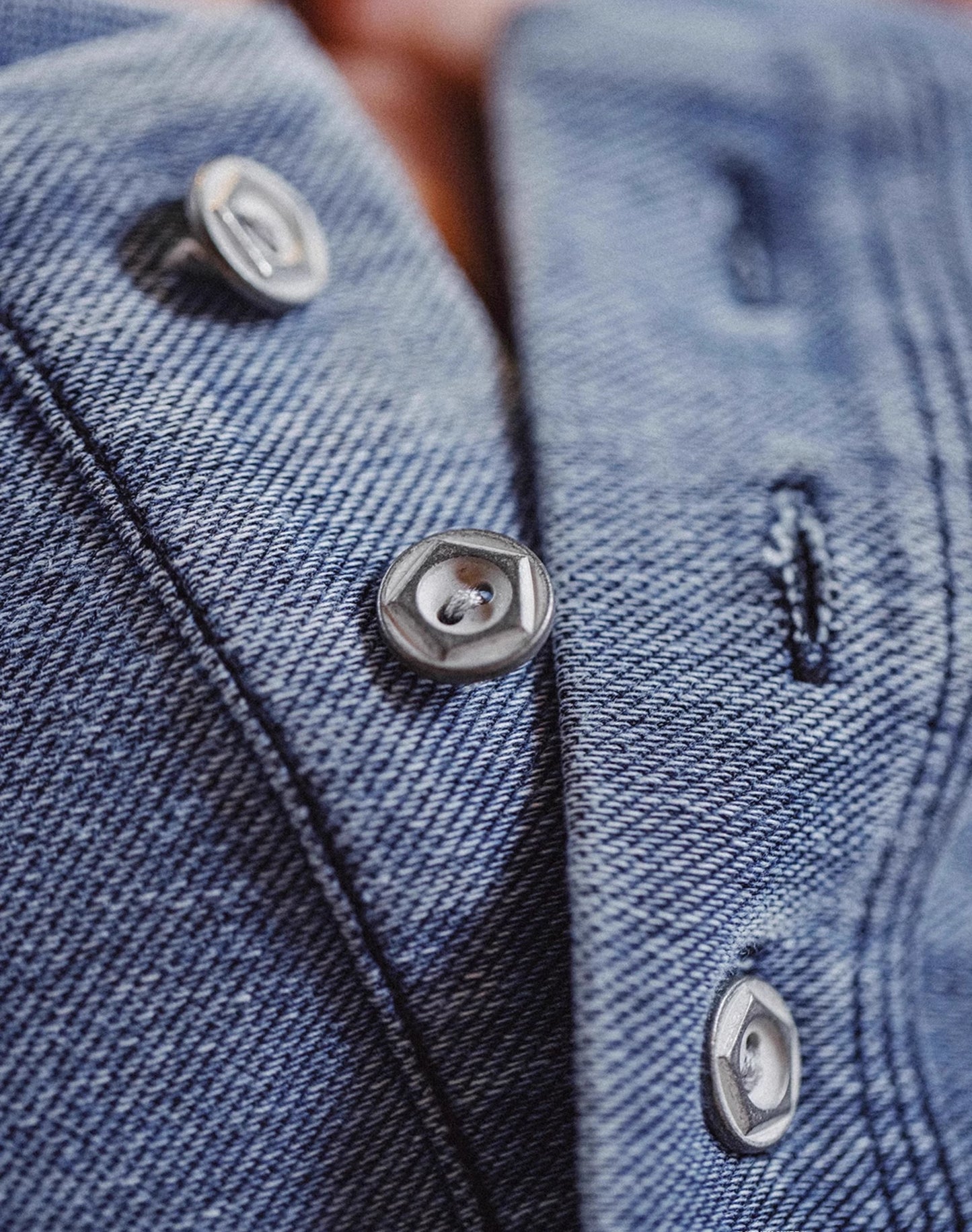 American Workwear Henry Retro Denim Washed Blue Men's T-Shirt - Harmony Gallery