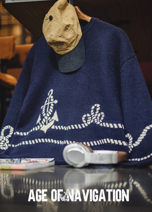 American Retro Pullover Wearable With Knitwear And Fleece-Lined Men's Sweater - Harmony Gallery