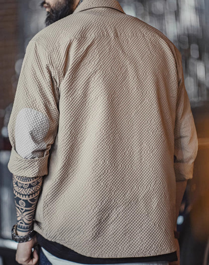 American Casual Non-Iron Textured Thin jacket Men's Shirt - Harmony Gallery
