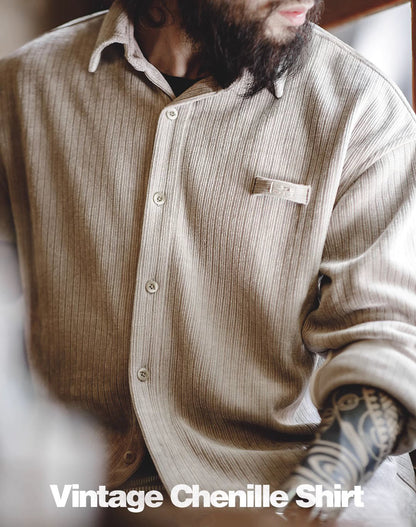 American Retro Heavyweight Textured Corduroy Men's Shirt - Harmony Gallery