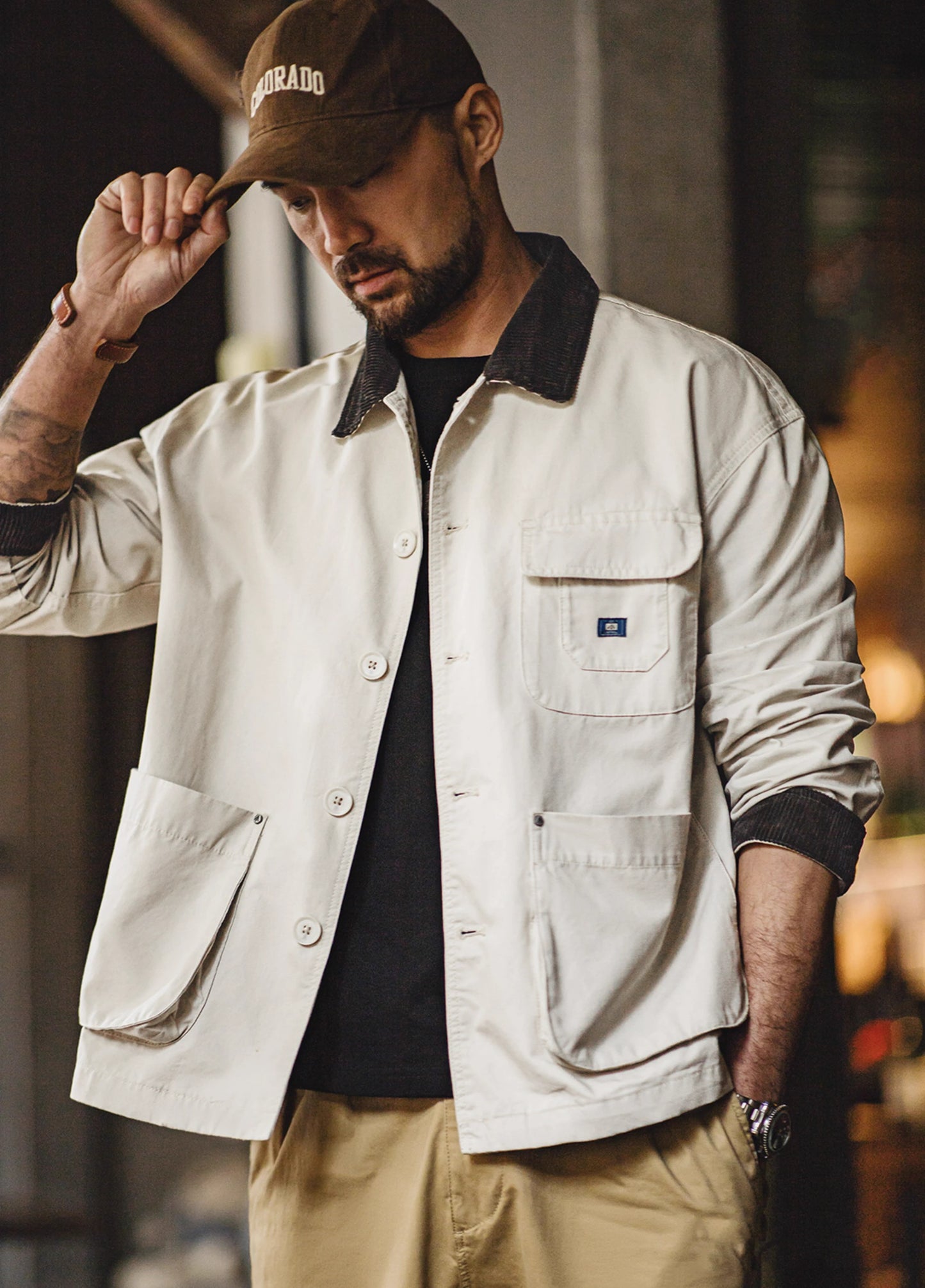 American Workwear Retro Safari Multiple Pockets Men's Jacket - Harmony Gallery