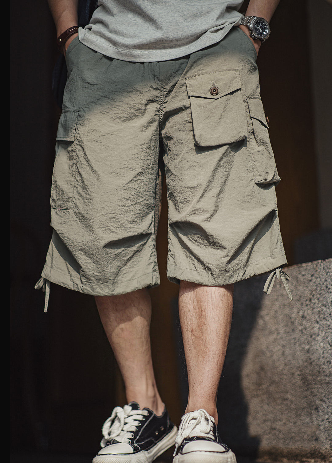 American Retro Commuter Loose Multi-Pocket Cargo Summer Men's Shorts