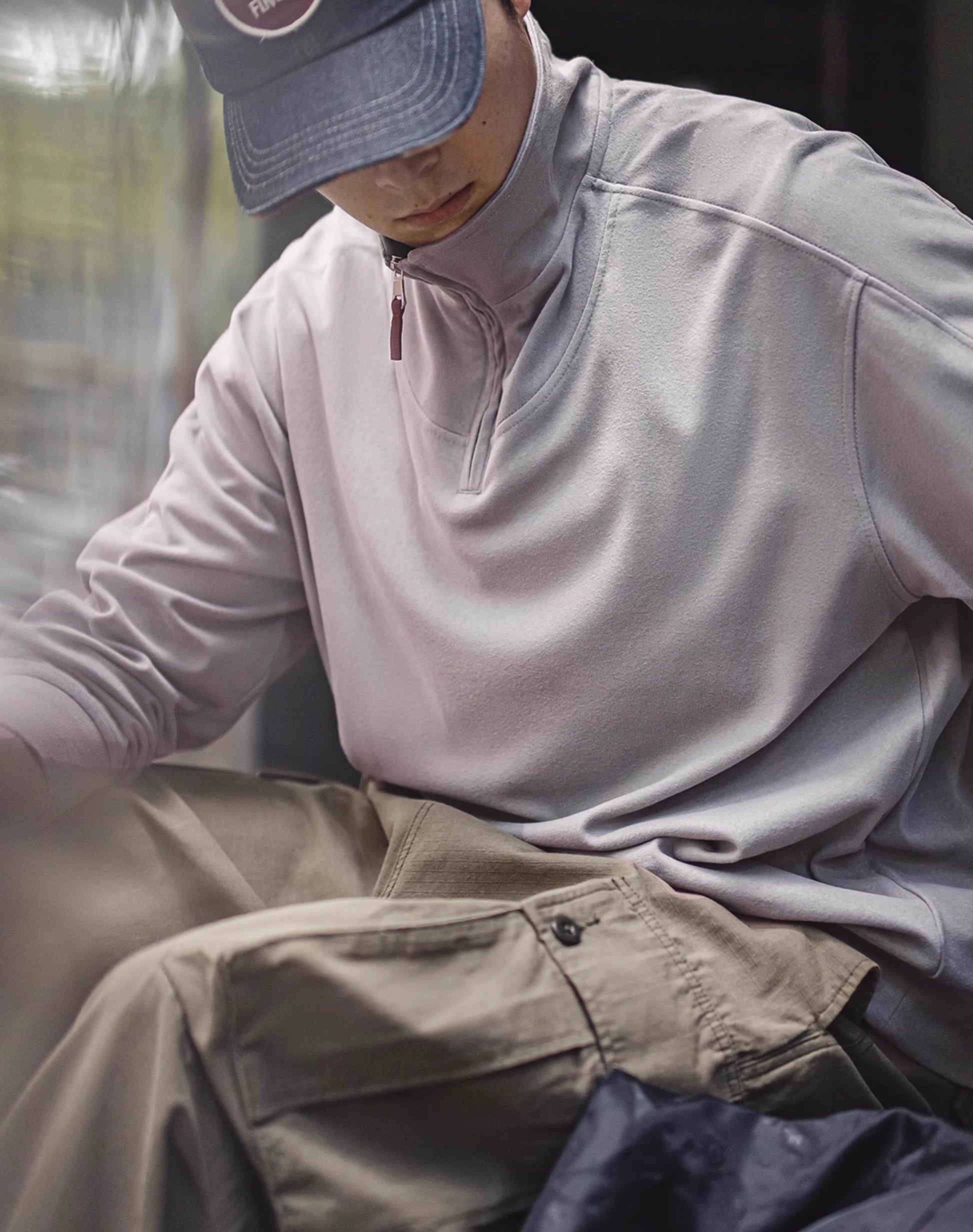 American Casual Half-Zip Stand-Up Collar Lapel Pullover Men's Sweater - Harmony Gallery