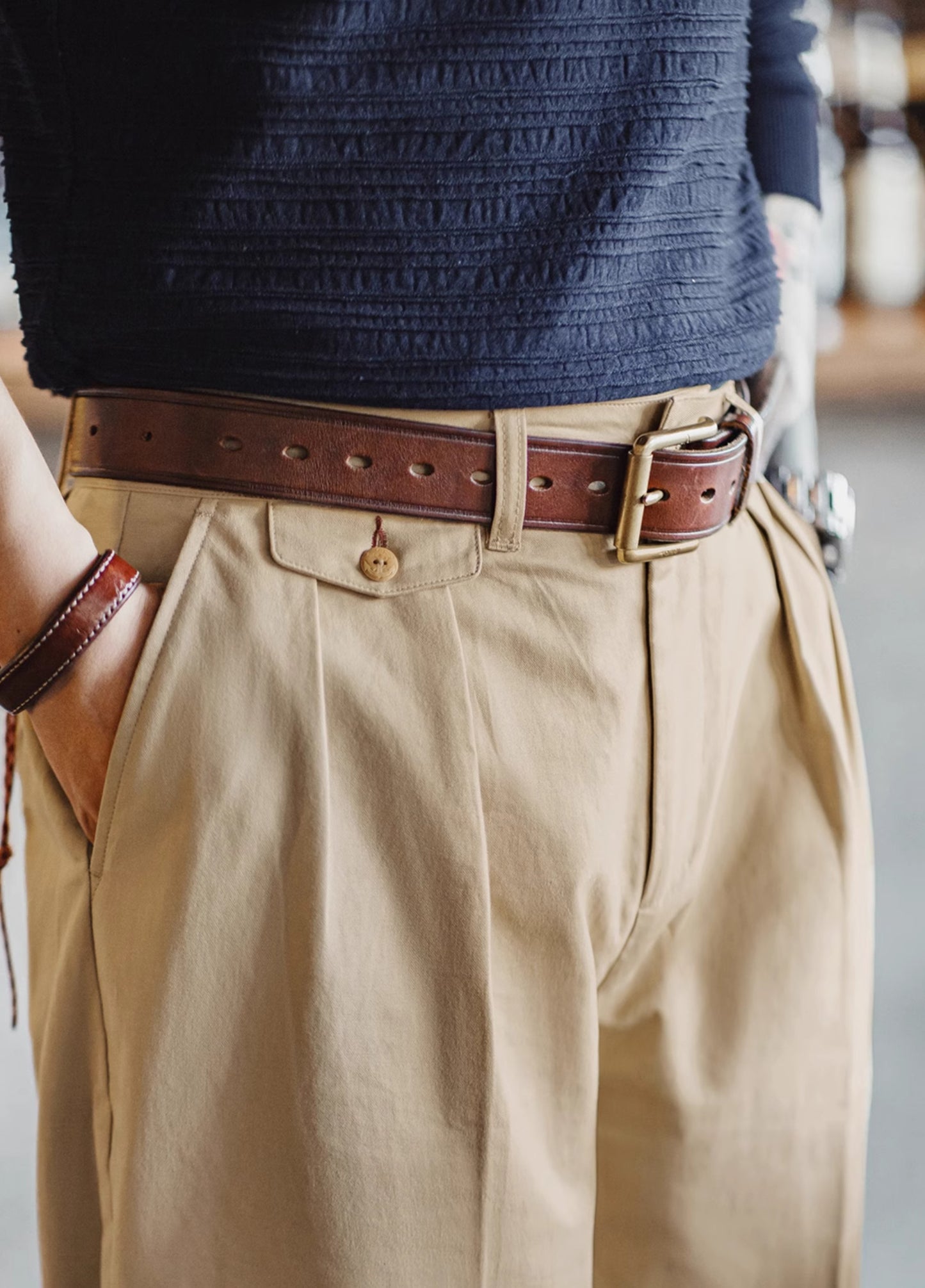 American Workwear Retro Chino Tapered Cotton Straight Men's Trousers - Harmony Gallery