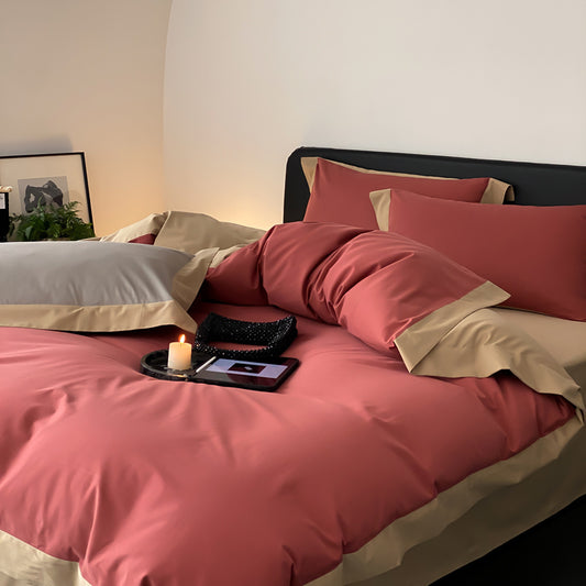 Light Luxury Pure Cotton Brushed Four-Piece Thickened Bed Set - Harmony Gallery