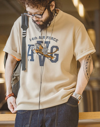 American Flying Tigers Embroidered Letter Printed Men's T-Shirt - Harmony Gallery