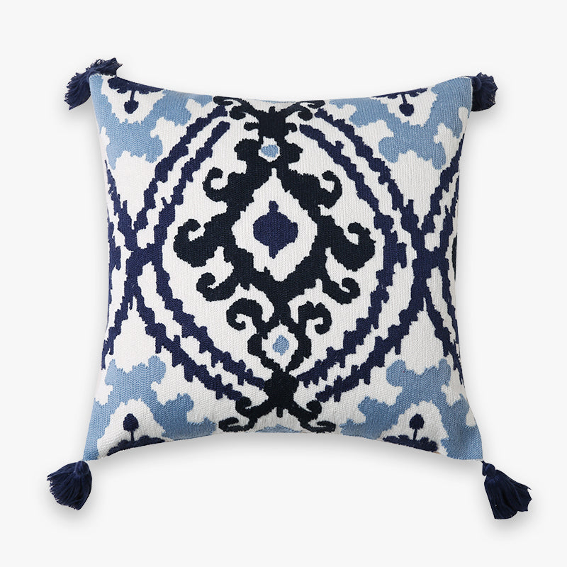 Vibrant Boho Fiesta Colorful Pom-Pom Embroidered Decorative Throw Pillows - Harmony Gallery