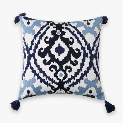 Vibrant Boho Fiesta Colorful Pom-Pom Embroidered Decorative Throw Pillows - Harmony Gallery