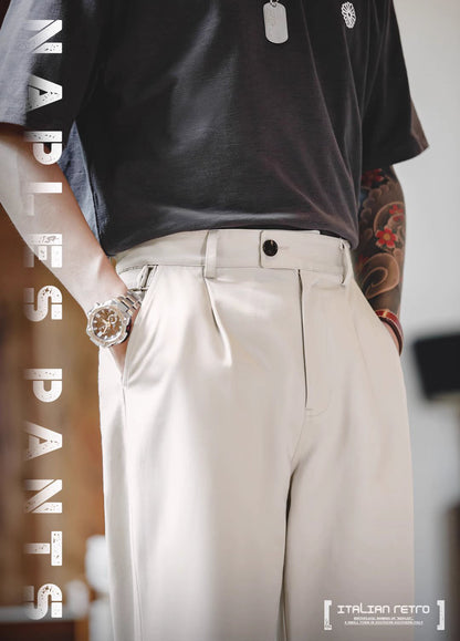American Retro Casual Naples Gentleman Men's Trousers - Harmony Gallery
