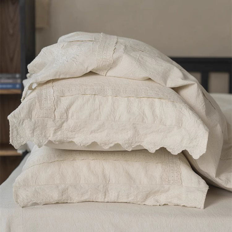 French Lace Cotton And Linen Pure Cotton Four-Piece Bed Set - Harmony Gallery