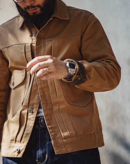 American Retro Western Ranch Maillard Heavy Canvas Men's Jacket - Harmony Gallery