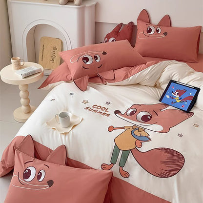 Disney Cartoon Zootopia Nick Washed Four-piece Pure Cotton - Harmony Gallery