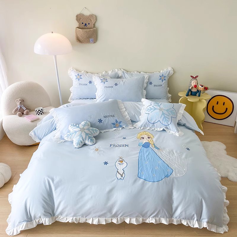Disney Frozen Princess Elsa Cotton Washed Cotton Four-piece Bed Set - Harmony Gallery