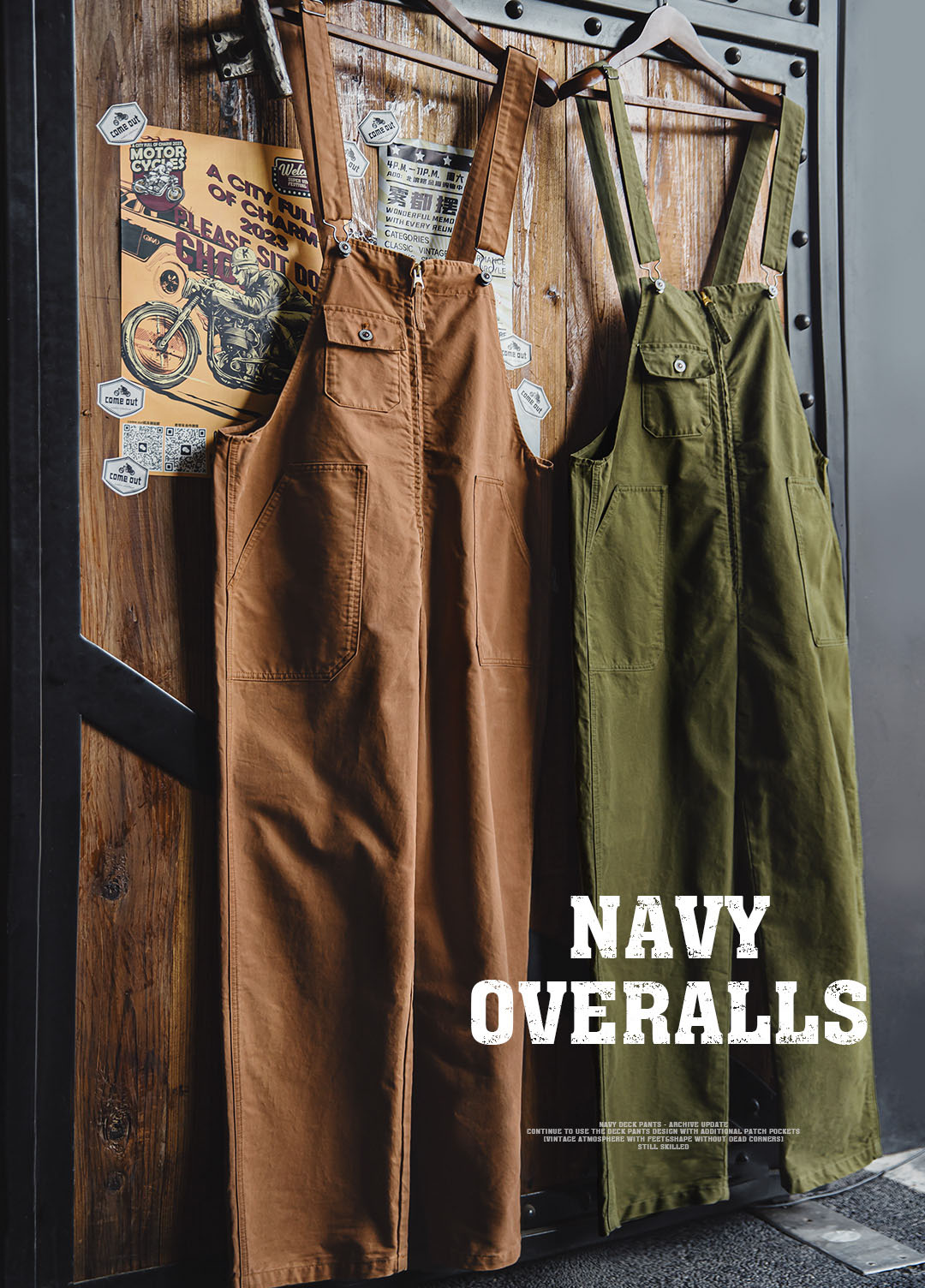 American Retro Navy Deck Suspenders Casual Jumpsuit Men's Overalls - Harmony Gallery