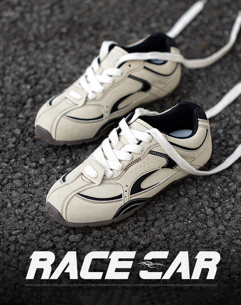 German Retro Race Car Flat-Bottomed Leather Stitching All-Match Men's Sports Shoes - Harmony Gallery