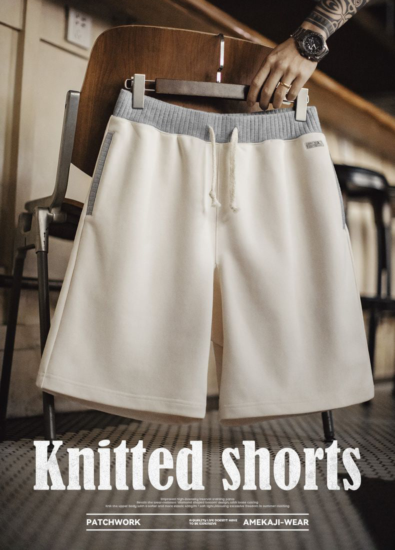 American Casual Heavy Cotton Loose Straight Thread Waist Men's Shorts - Harmony Gallery