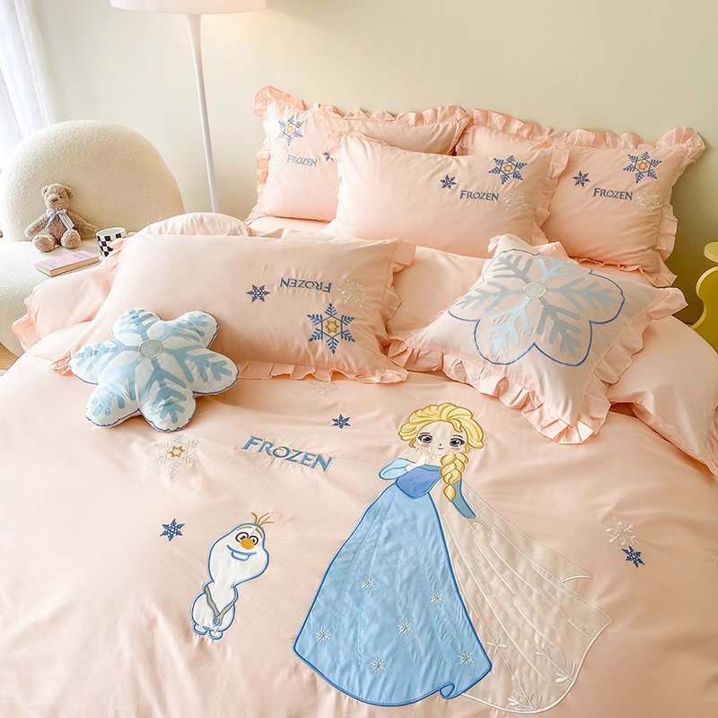 Disney Frozen Princess Elsa Cotton Washed Cotton Four-piece Bed Set - Harmony Gallery