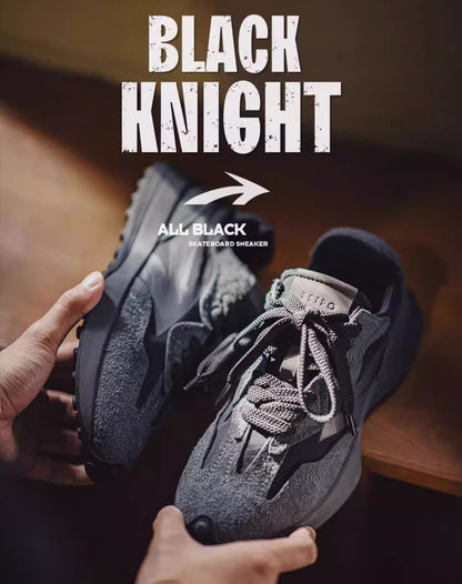 American Retro Warrior Pure Black Leisure Men's Sports Shoes - Harmony Gallery