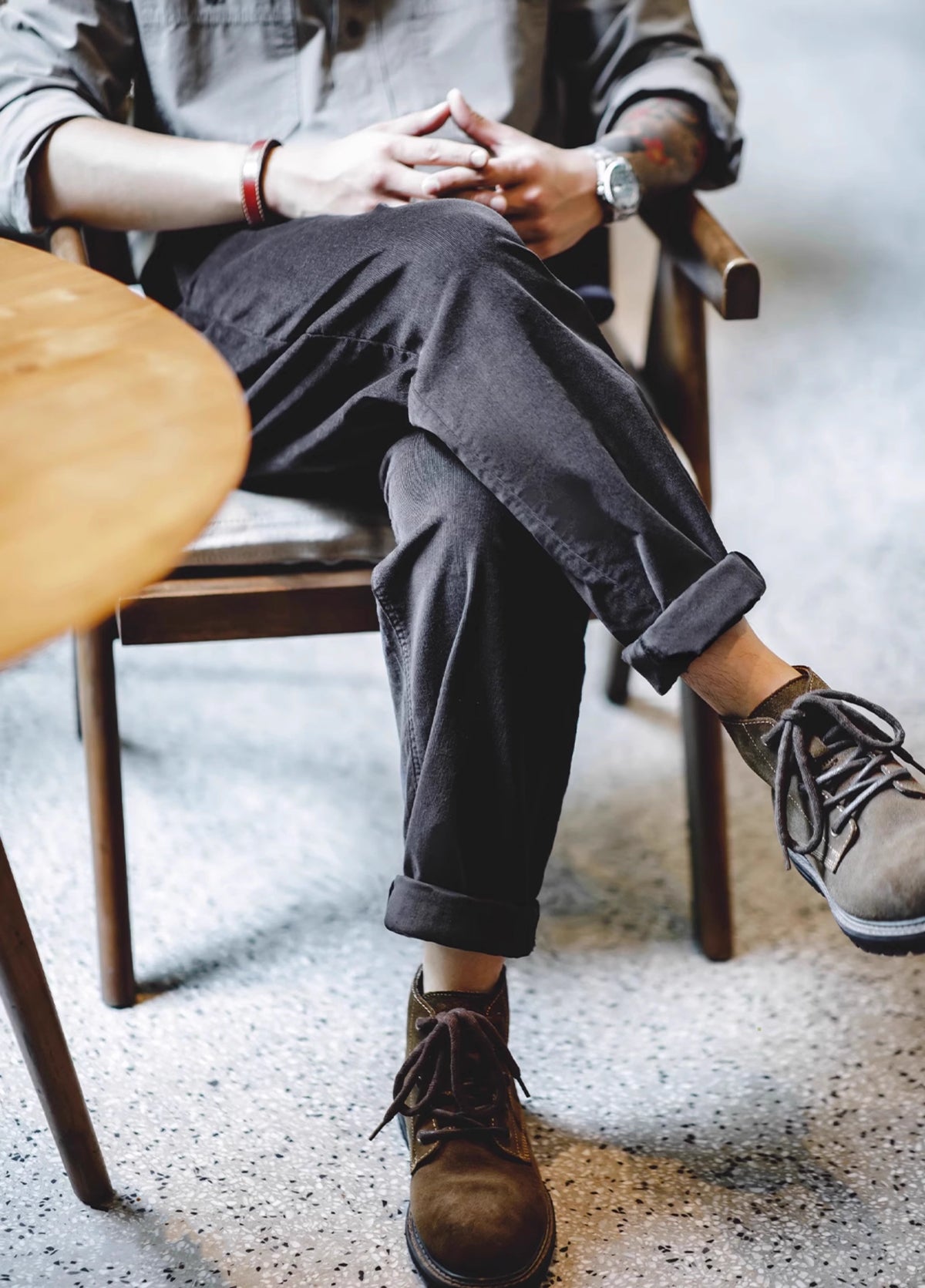 American Retro Corduroy Naples Suit Double Pleated Men's Trousers - Harmony Gallery