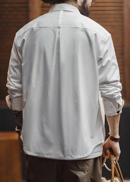 American Herringbone Double-Breasted All-Match Commuter Men's Shirt - Harmony Gallery