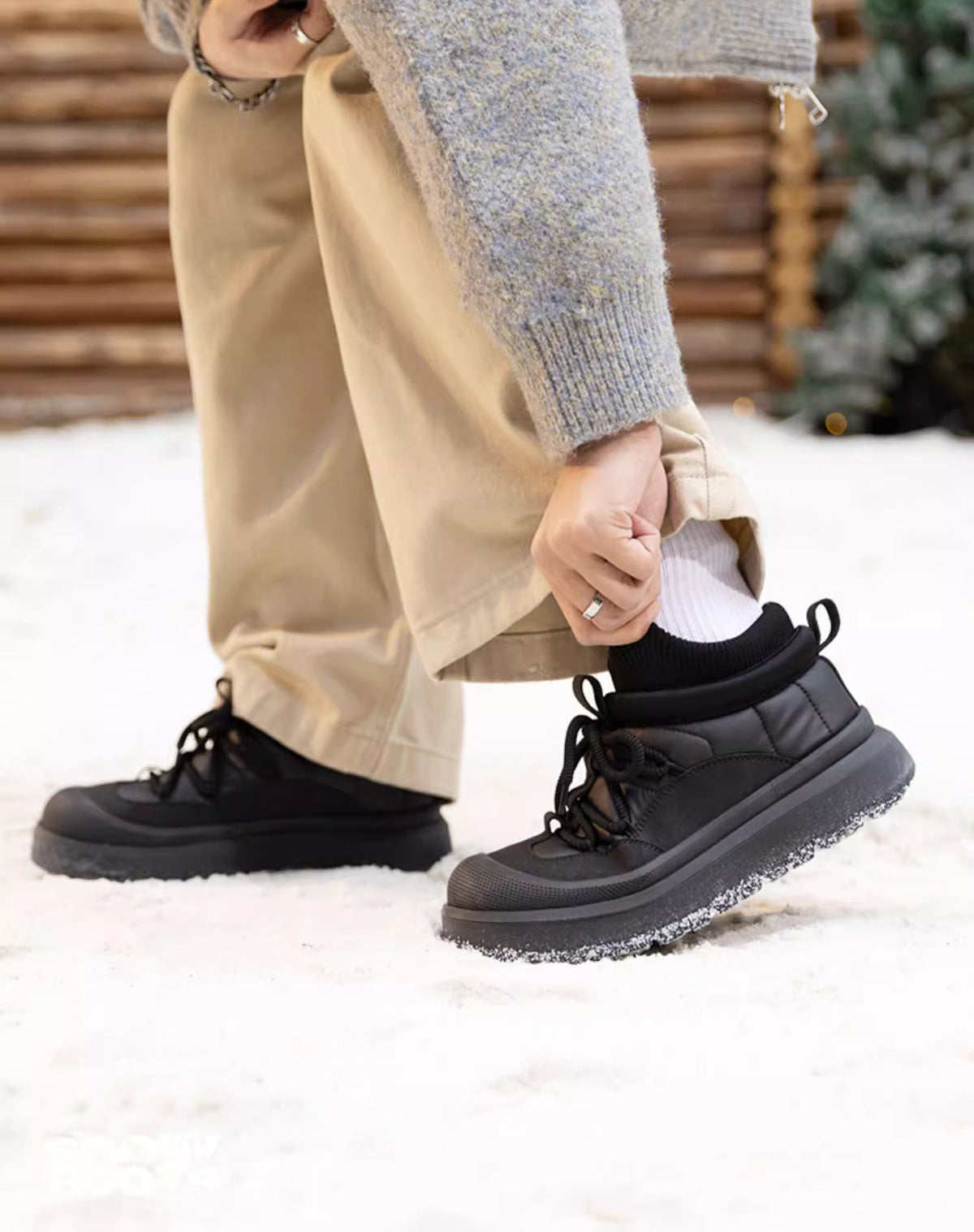 Snow Boots Velvet Warm Short Barrel Cotton Non-Slip Thick Bottom Men's Boot - Harmony Gallery