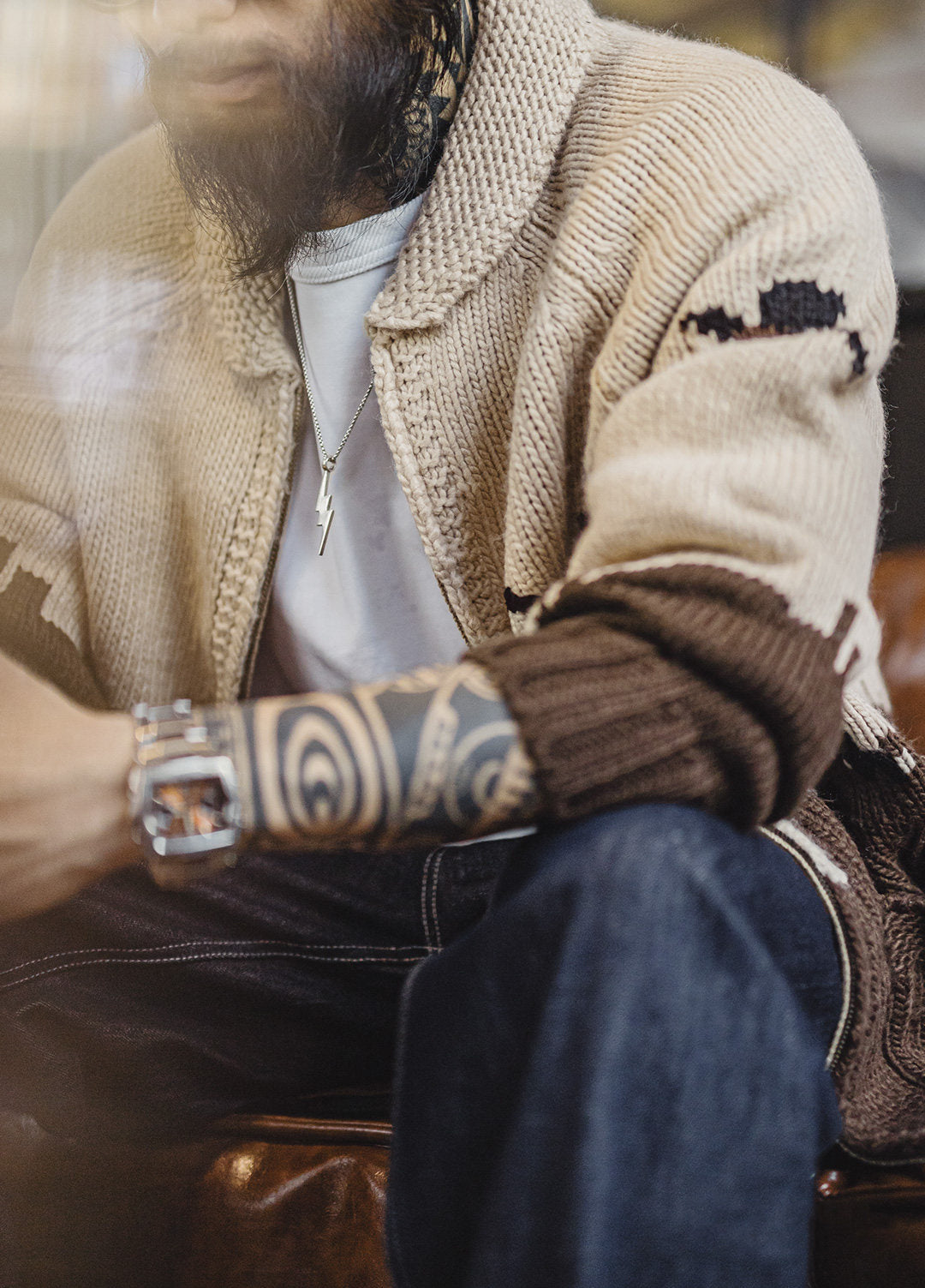 American Retro Embroidered Shawl Collar Cardigan Old Money Men's Jacket - Harmony Gallery