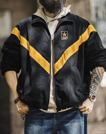 American Retro ARMY IPFU Contrast Color Sports Men's Jacket - Harmony Gallery
