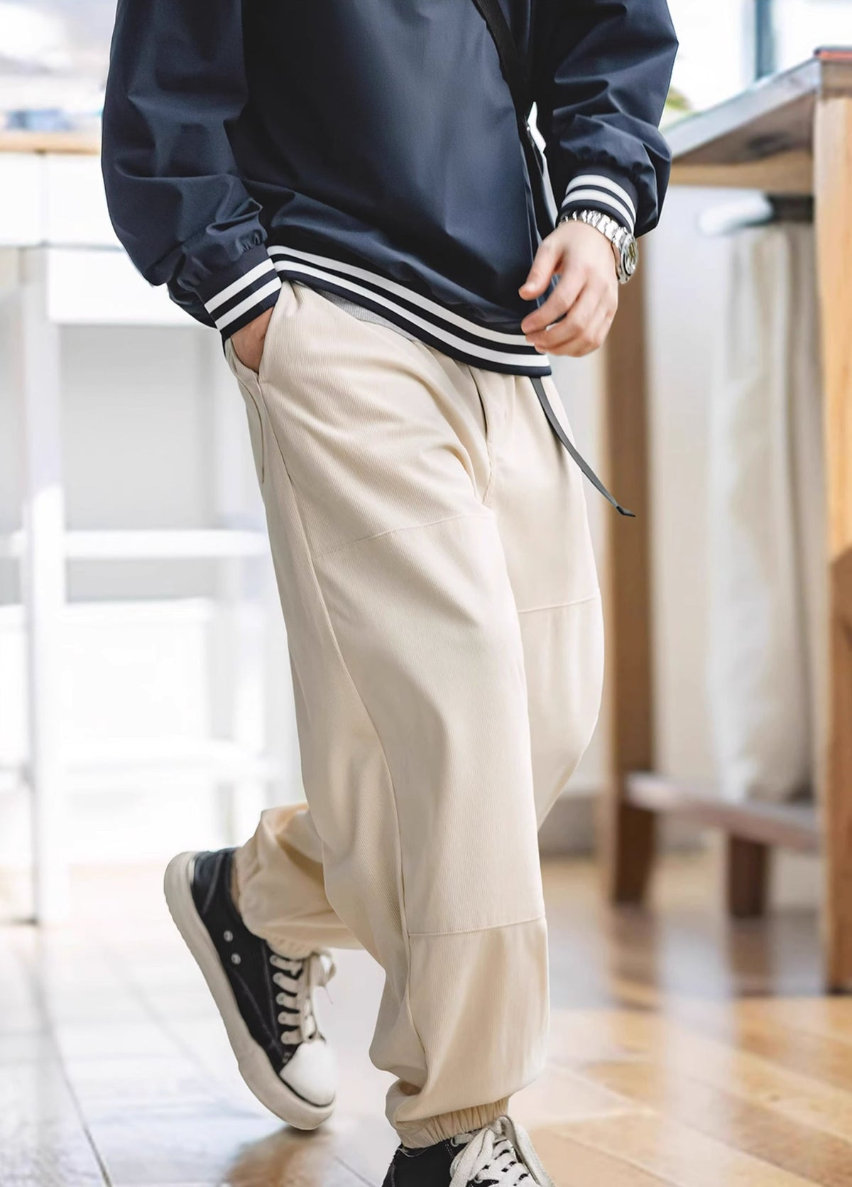 American Retro Casual Corduroy Cityboy Men's Trousers - Harmony Gallery