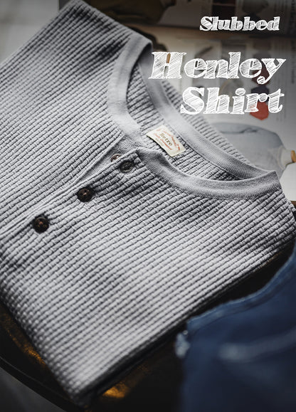 American Bamboo Pattern Henry Drape Knitted Half Sleeves Men's T-Shirt - Harmony Gallery